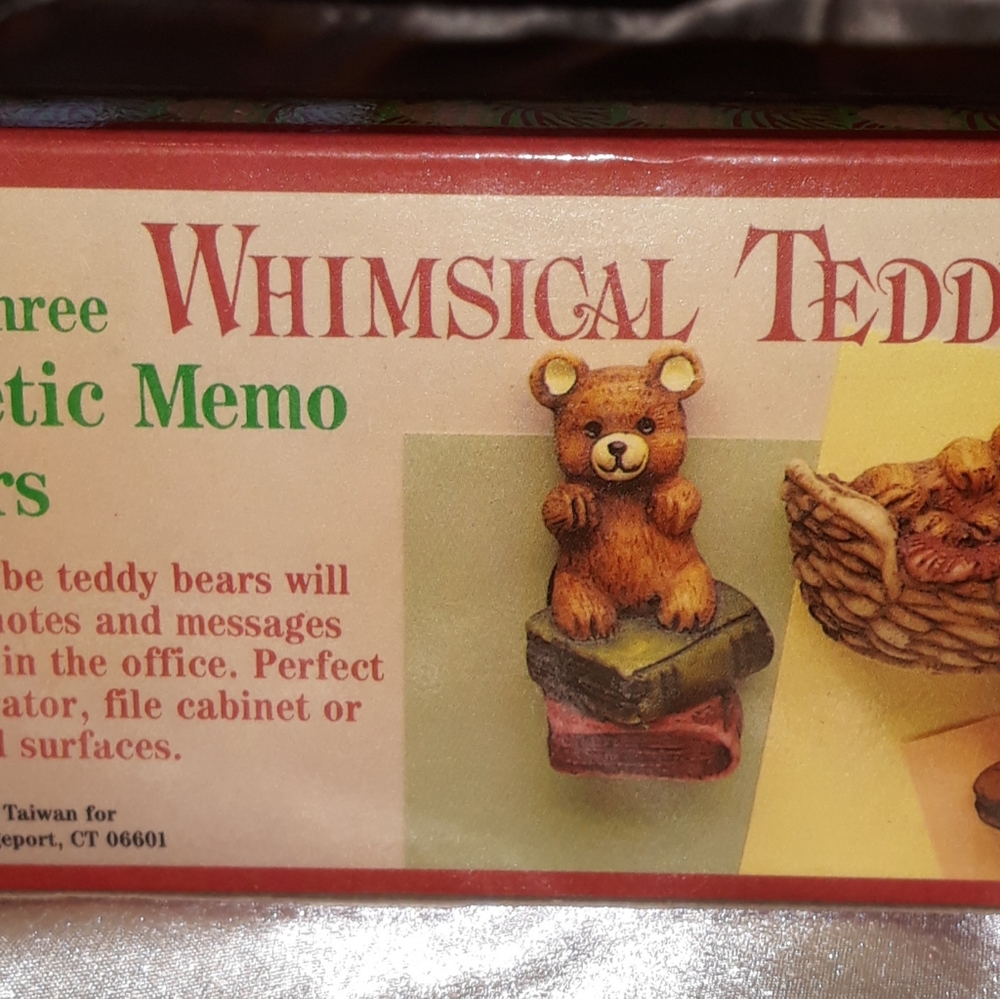 Vintage Whimsical Teddy Bear Magnet Holders.